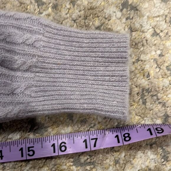 VTG Liz Claiborne open front 2 pocket cardigan Lambswool Angora sweater size L P - Picture 8 of 8